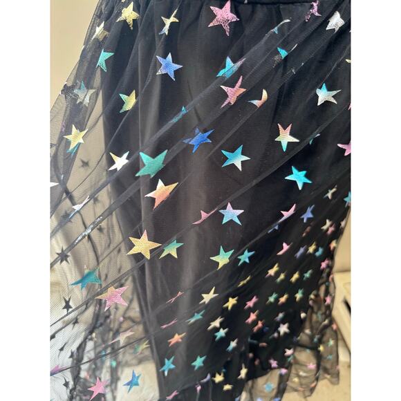 Betsey Johnson Rainbow Star Tulle Mesh Midi Dress Whimsigoth Size 8 - Picture 5 of 8